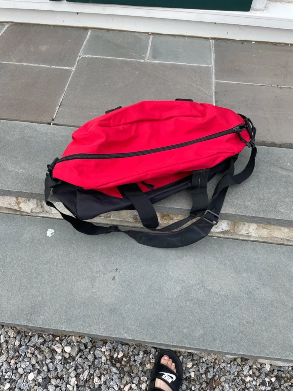 Red and Black Travel Duffel Bag - Unknown Brand